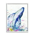thumbnail image 1 of Splashing Whale Bubbles Marine Animals & Insects Graphic Art White Framed Art Print Wall Art, 1 of 7