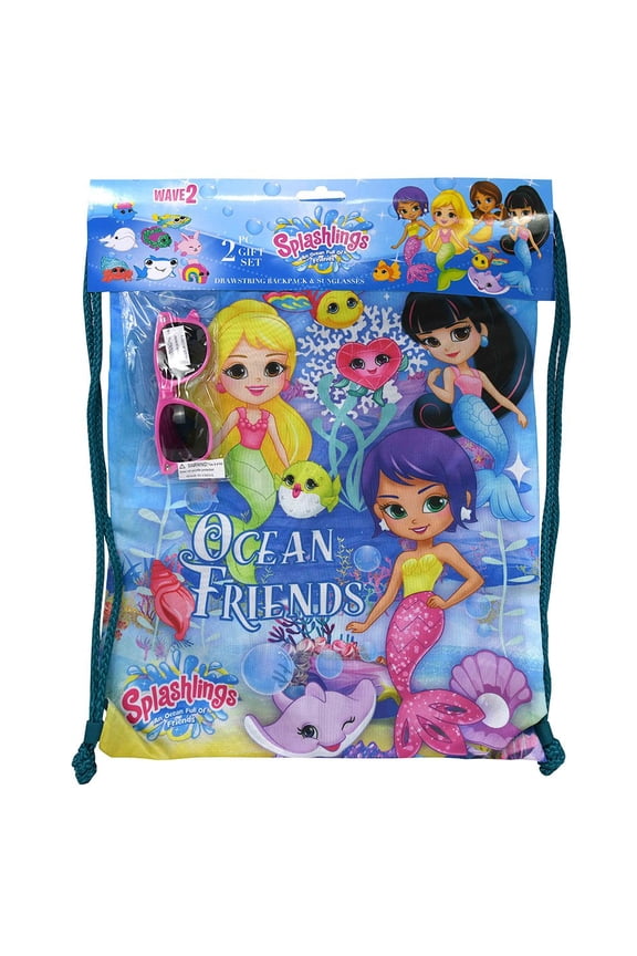 Splashling Drawstring Backpack W/ Sunglasses
