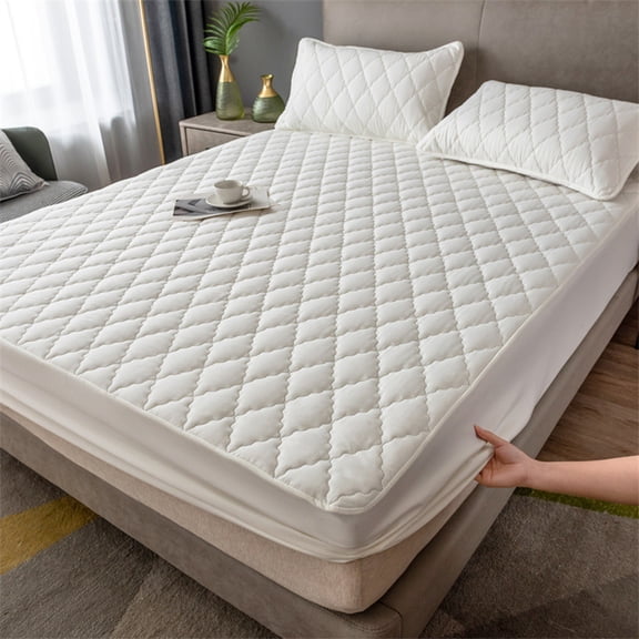 Splashproof Mattress Protector, Waterproof Bed Cover for Deep Pocket Mattress Up to 30", No Dusting Fitted Sheet, Breathable & Hypoallergenic Barrier for Spills, Allergy Relief, Machine Washable