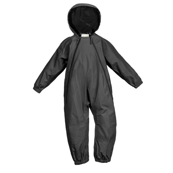 Splashy Children's One Piece Rain Suit and Mud Suit (Black, 12-18 months)