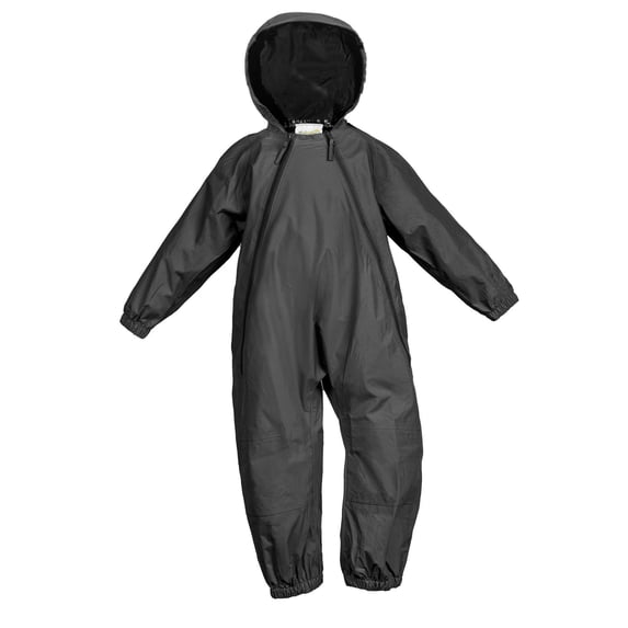 Splashy Children's One Piece Rain Suit and Mud Suit (Black, 5T)