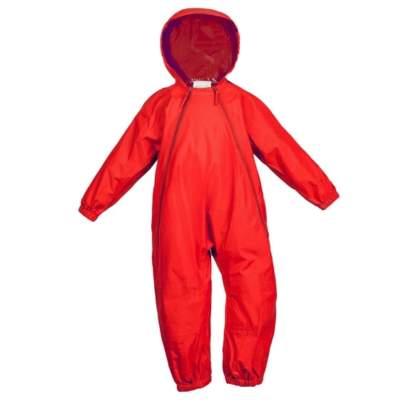 Splashy Children's One Piece Rain Suit and Mud Suit (Red, 5T)