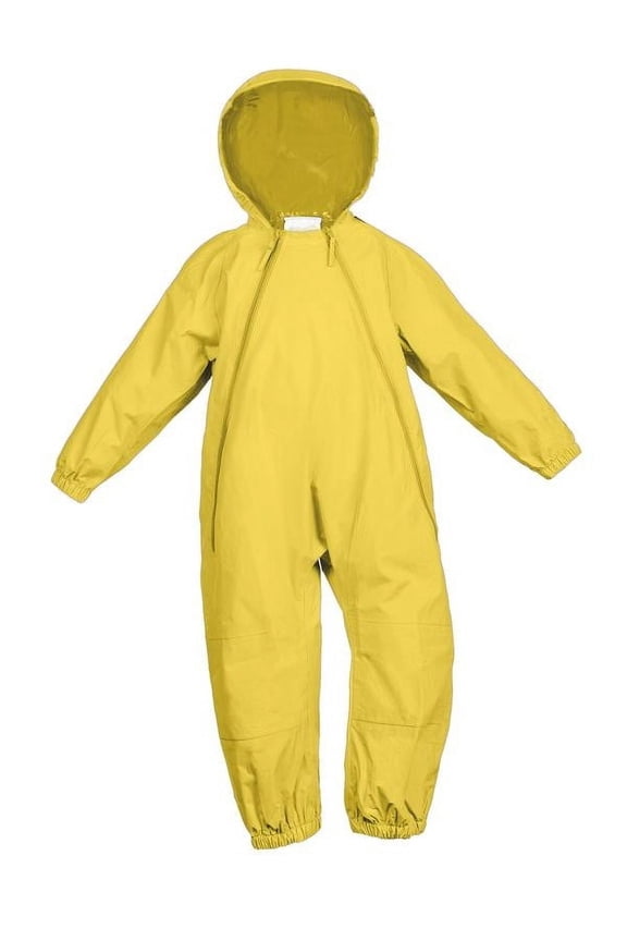 Children's One Piece Rain Suit and Mud Suit (Yellow, 2T)