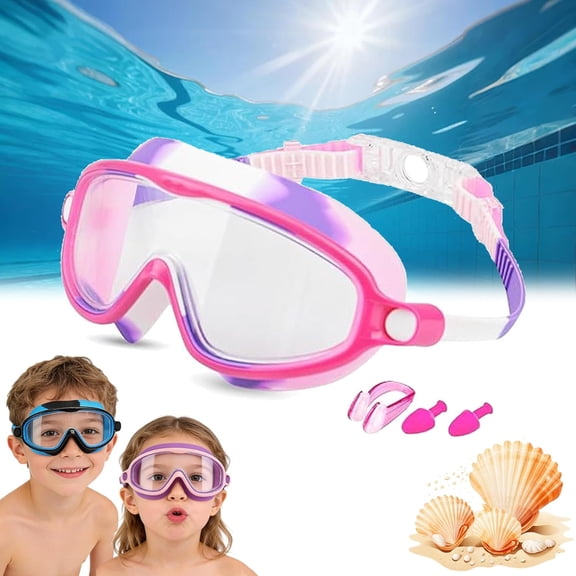 Splashy Eyes Goggles , Anti-Fog UV Protection Kids Swim Goggles with Nose Clip & Ear