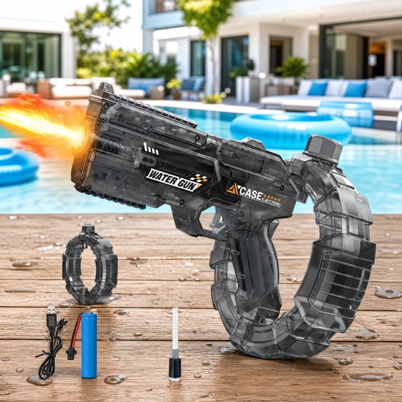 Splashy Gun Water Gun – Automatic Electric Water Gun for Adults, Battery Powered, Outdoor Pool Beach (Darkg Ray)
