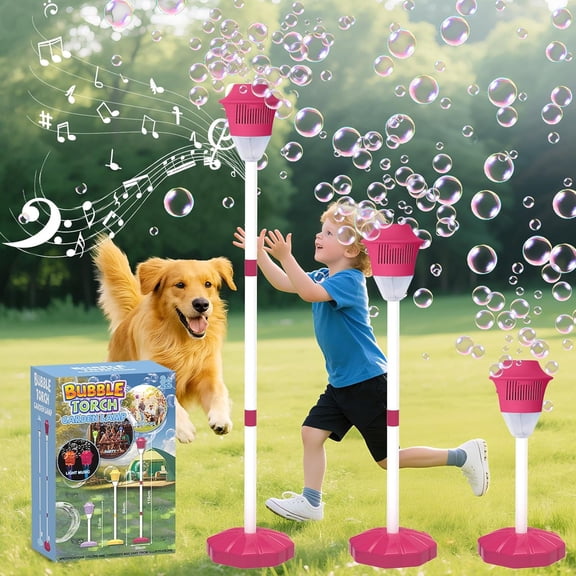 Splashy Surprises Bubble Maker, Automatic Standing Bubble Maker ,47-Inch Vertica,Bubble Stream, Stable Base, Three Adjustable Heights , Accompanied By Music,Ideal For Outdoor Play