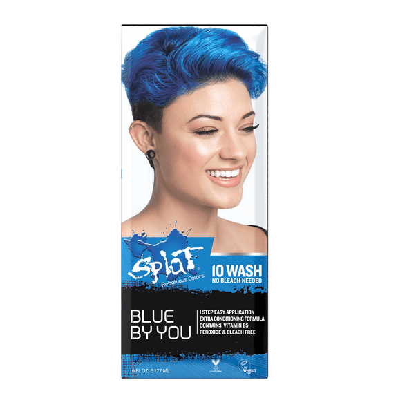 Splat 10-Wash Blue By You Temporary Hair Color, No Bleach, Blue Hair Dye