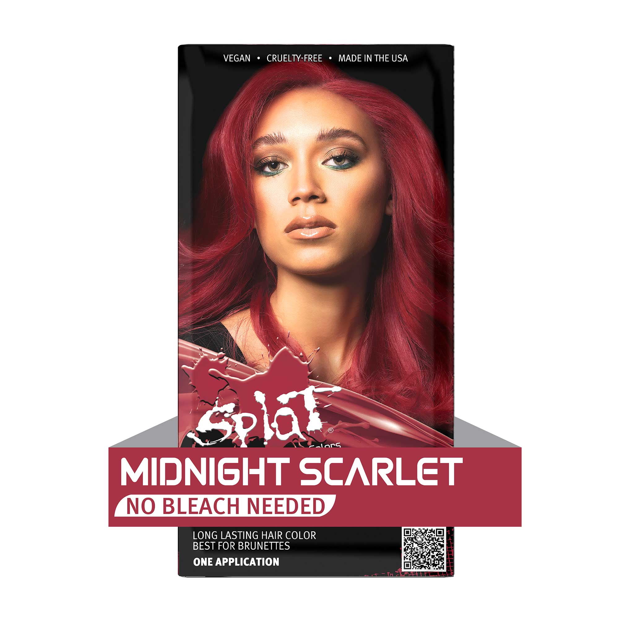 Splat 30 Wash Semi-Permanent Midnight Scarlet Hair Color, No Bleach Dark Red Dye