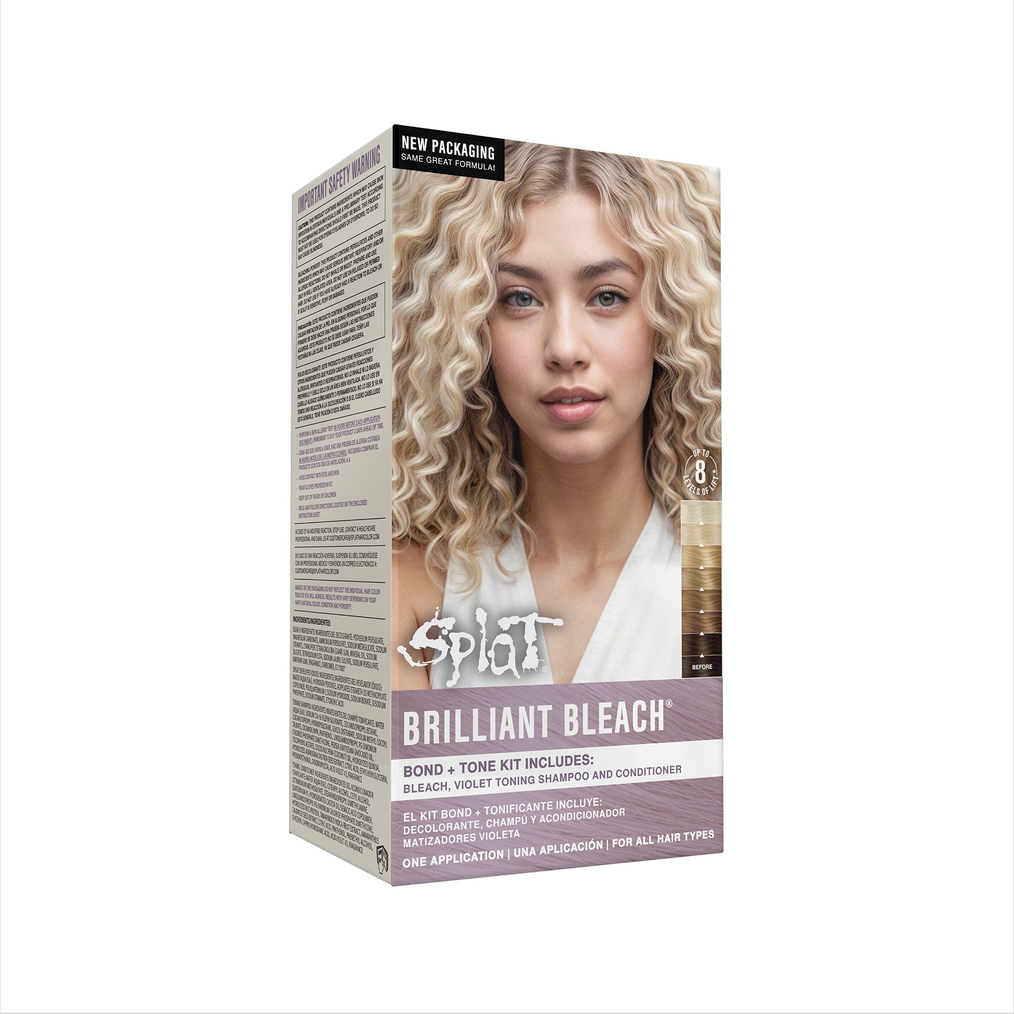 Splat Brilliant Bleach Blonde Kit, Creamy Blue Hair Lightening Powder ...