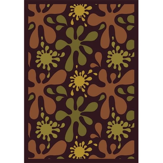 Splat Burgundy 3 ft.10 in. x 5 ft.4 in. WearOn Nylon Machine Tufted- Cut Pile Whimsy Rug