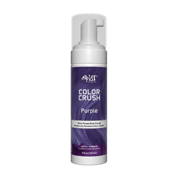 Splat Color Crush - Bold Hair Foam Hair Color - Lasts 5-10 Washes Multiple Applications Per Bottle (Purple)