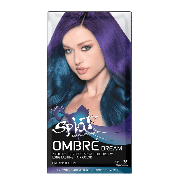 Splat Complete Kit Ombre Dream Semi Permanent Blue And Purple Hair Dye With Bleach 0663