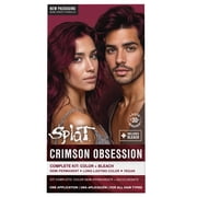 Splat Semi-Permanent Red Hair Dye Color Kit with Bleach, Crimson Obsession, 1 Application