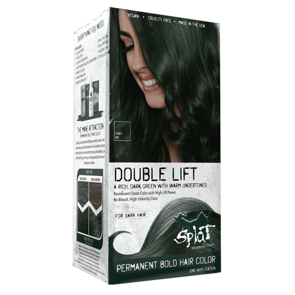 Splat Double Lift Kit, Permanent Hair Dye without Bleach, Envy Me Green, 1 Application