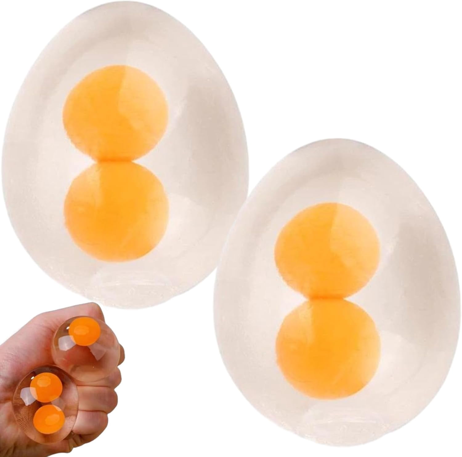 Splat Egg Squishy, Giant Easter Squishy Egg, Big Sticky Clear Double Eggs Yolk for Adults