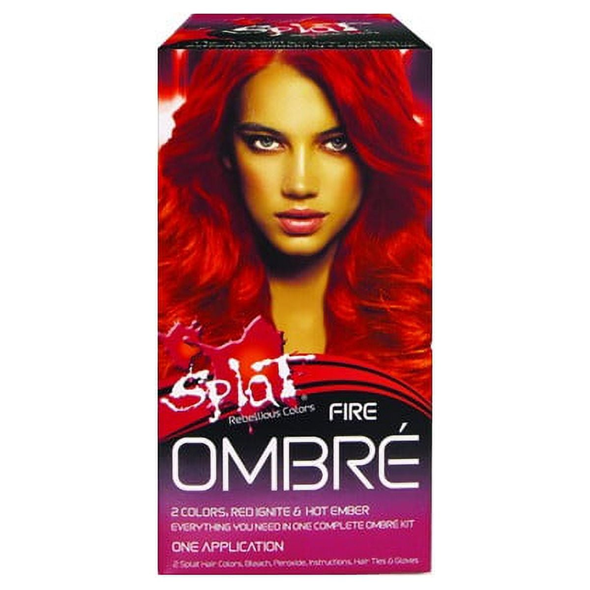 Splat Hair Color Ombre Fire Fire Red Hot Ember