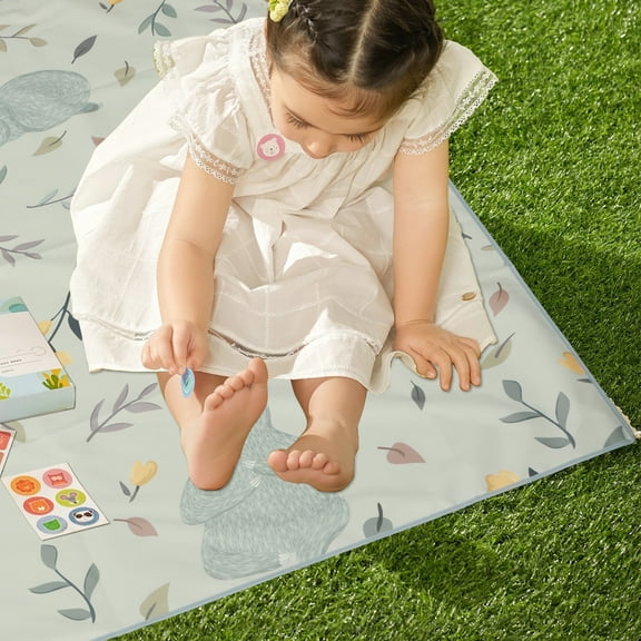 Splat Mat for Under High Chair 51 x 51 Inch Baby Dining Chair Mat Anti-Slip Floor Splash Mat Waterproof High Chair Floor Protector Pad Portable Baby Spill Mat for Mealtime Playtime