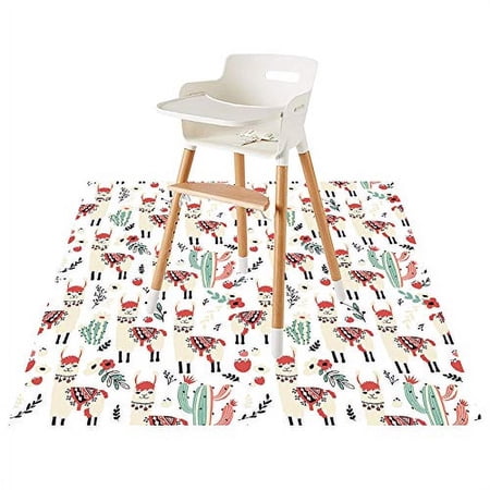 Splat Mat for Under High Chair/Arts/Crafts by CLCROBD, 51" Baby Anti-Slip Food Splash and Spill Mat for Eating Mess, Waterproof Floor Protector and Table Cloth