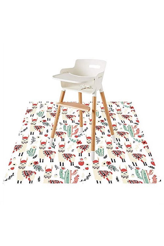 Splat Mat for Under High Chair/Arts/Crafts by CLCROBD, 51" Baby Anti-Slip Food Splash and Spill Mat for Eating Mess, Waterproof Floor Protector and Table Cloth