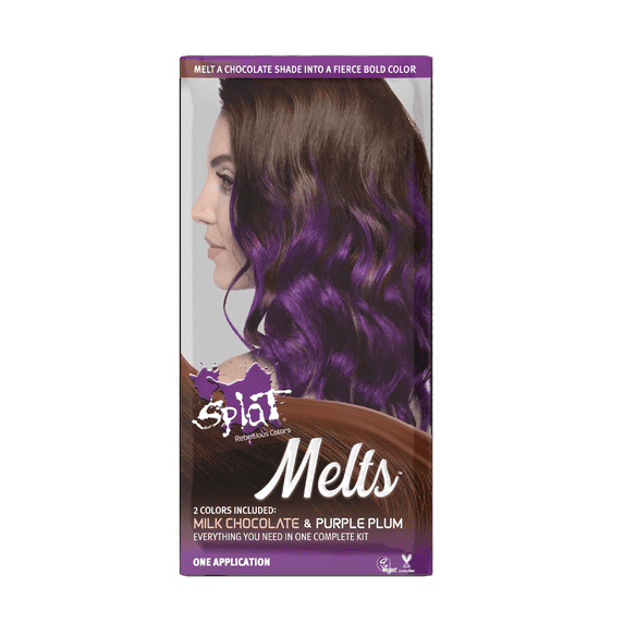 Splat Melts Hair Dye, Milk Chocolate and Purple Plum, 1 Application