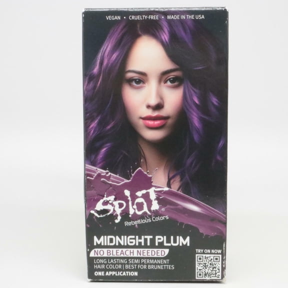 Splat | Midnight Complete Kit | Hair Dye | Semi-Permanent | Long Lasting | Vegan and Cruelty-Free (Midnight Plum)