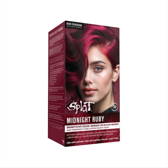 Splat Midnight Complete Kit, Semi-Permanent Hair Dye without Bleach, Midnight Ruby