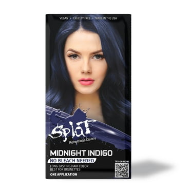 Splat Midnight Indigo Hair Dye, Semi-Permanent Blue Color