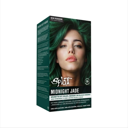 Splat Midnight Jade Hair Dye Kit, Semi-Permanent Green Hair Color for Brunettes, Vegan