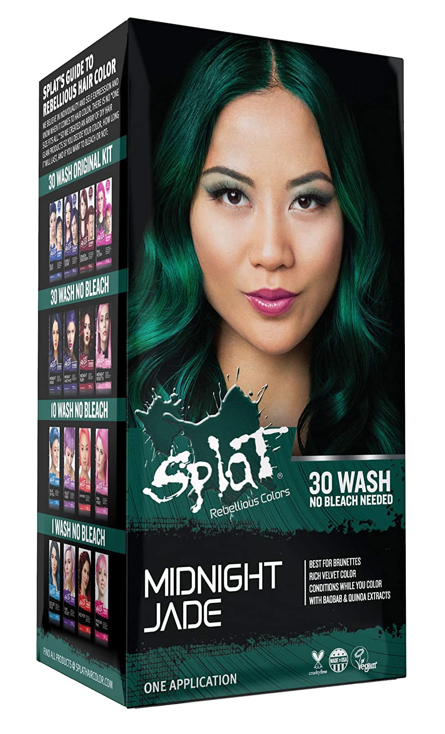 Splat Midnight Jade Hair Dye, Semi-Permanent Green Hair Color