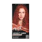 طقم صبغ الشعر Splat Midnight Amber، لون شعر أحمر شبه دائم للسمراوات، نباتي