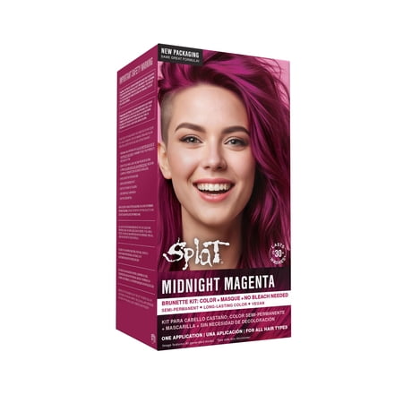 Splat Midnight Magenta Hair Dye Kit, Semi-Permanent Dark Pink Hair Color for Brunettes, Vegan