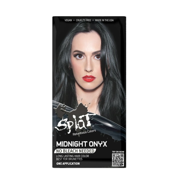Splat Midnight Onyx Kit, SemiPermanent Black Hair Dye No Bleach