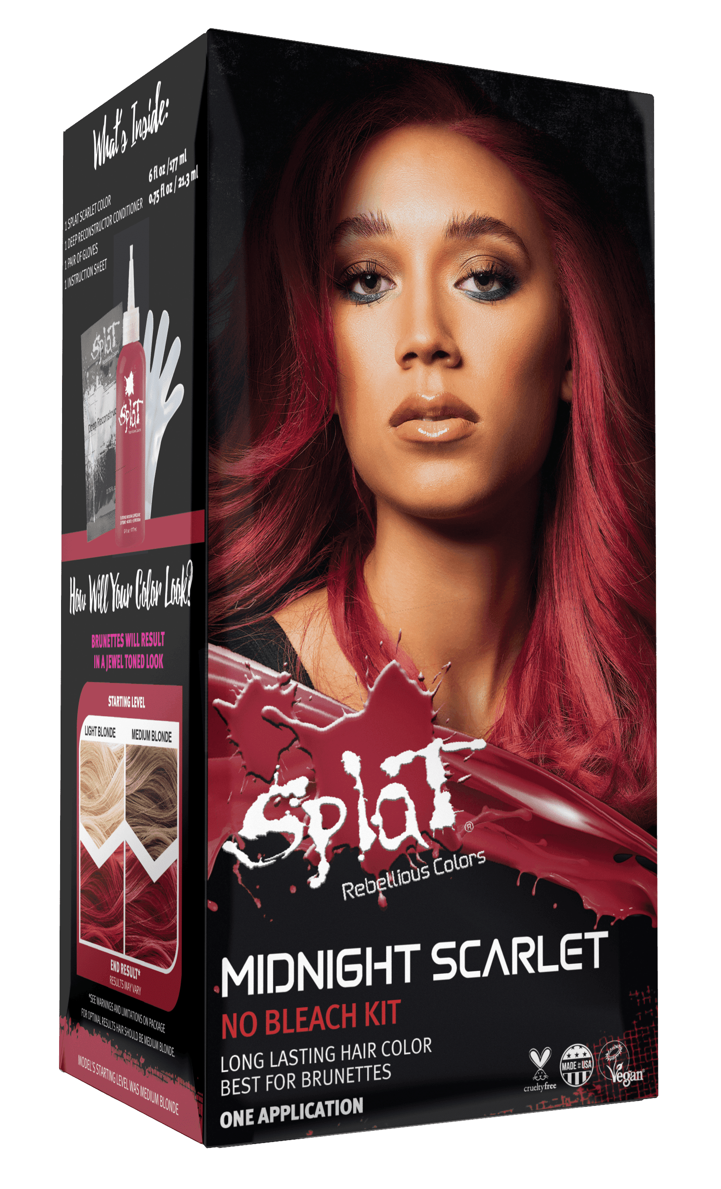 Splat Midnight Scarlet Hair Dye, SemiPermanent Red Hair Color "MANGO SIX B&M"