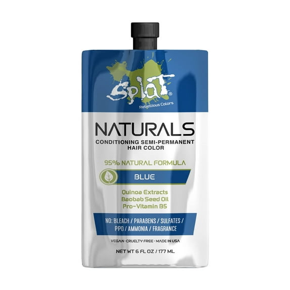 Splat Naturals Blue Hair Color, Semi-Permanent Blue Dye, 6 Oz
