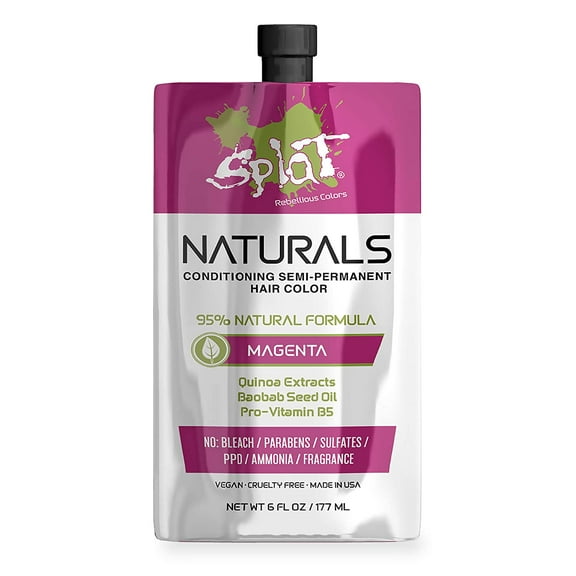 Splat Naturals in Magenta, Conditioning Semi-Permanent Pink Hair Color Kit, 6 oz