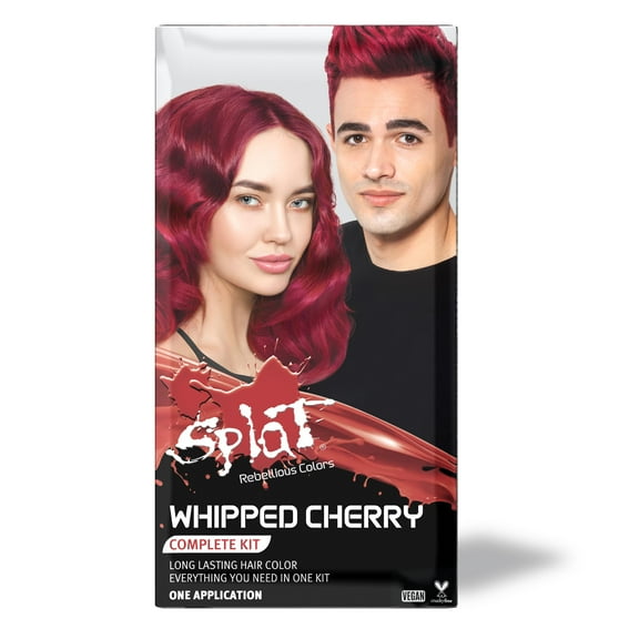 Splat Semi-Permanent Hair Dye Complete Kit with Bleach, Whipped Cherry, 1 Application