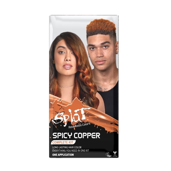 Splat Original Complete Kit, Semi-Permanent Hair Dye with Bleach, Spicy Copper