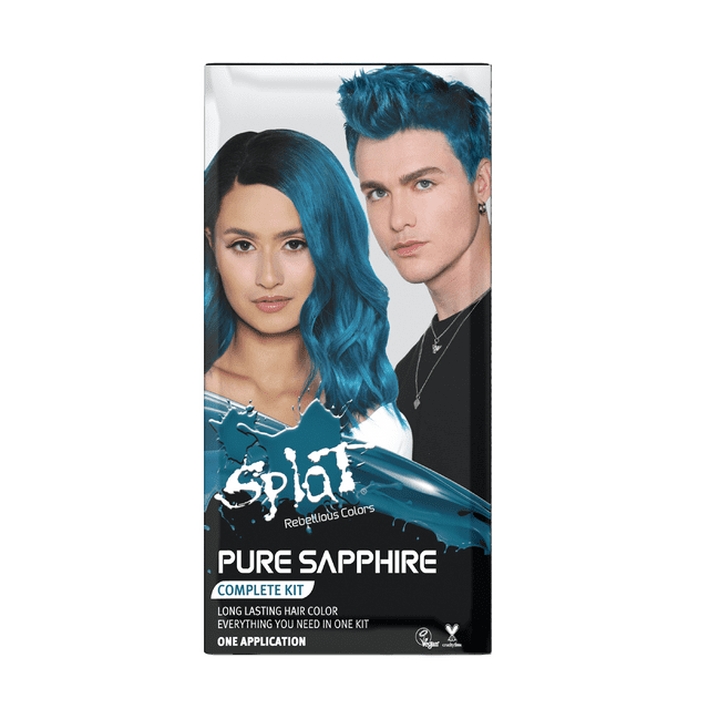 Splat Pure Sapphire Hair Color Kit, SemiPermanent Teal Blue Hair Dye, 1 Application