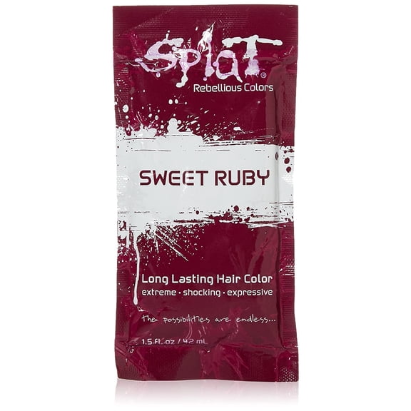 Splat Singles Hair Color Dye Foil Pack, Sweet Ruby, 1.5 Oz., Pack of 2