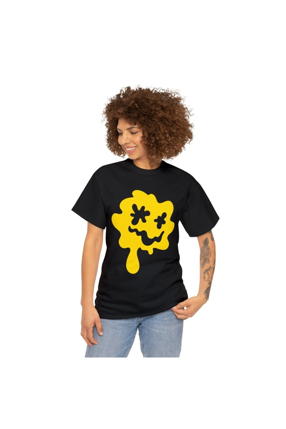 Splat smiley face emoji  Unisex Heavy Cotton Tee