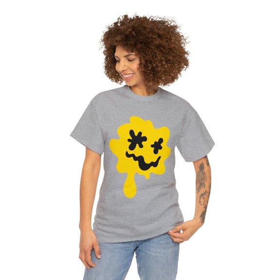 Splat smiley face emoji  Unisex Heavy Cotton Tee