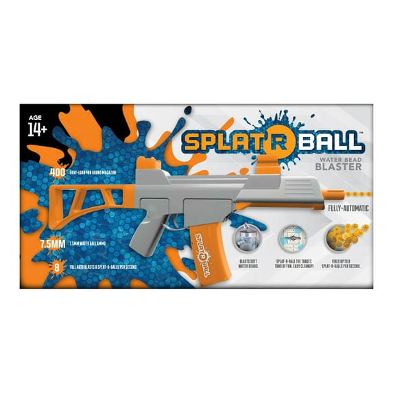 SplatRBall Full and Semi Auto Electric Rechargeable Soft Water Bead Gel Ball Blaster Kit Gray / Orange