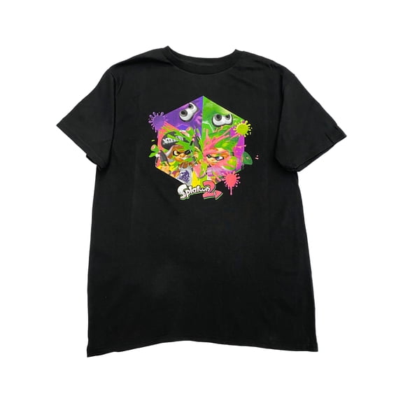 Splatoon 2 Boys Black Short Sleeve Video Gamer T-Shirt Tee Shirt 2XL (18)