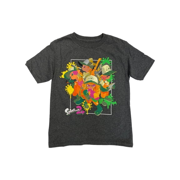 Splatoon 2 Boys Gray Short Sleeve Video Gamer T-Shirt Tee Shirt X-Small (4-5)