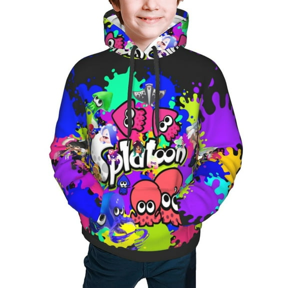 Splatoon 3 Kids' Hoodie 3d Print Sweatshirt Soft Pullover Hooded With Big Pockets For Boys Or Girls Large