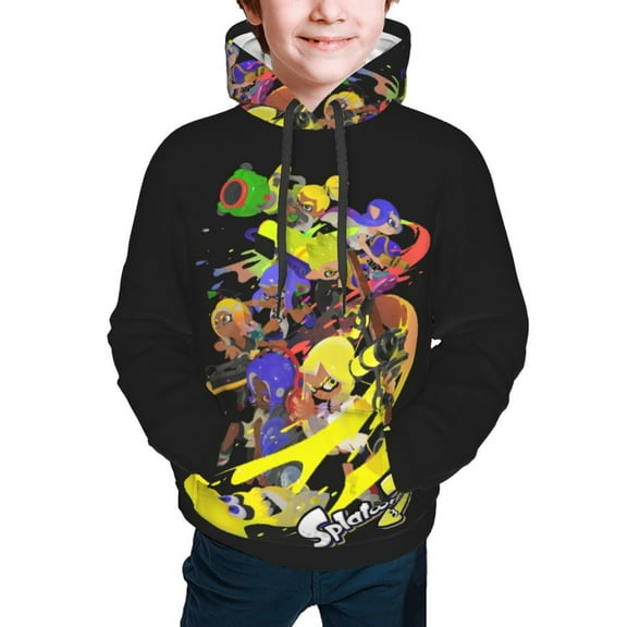 Splatoon 3 Kids' Hoodie 3d Print Sweatshirt Soft Pullover Hooded With Big Pockets For Boys Or Girls Small