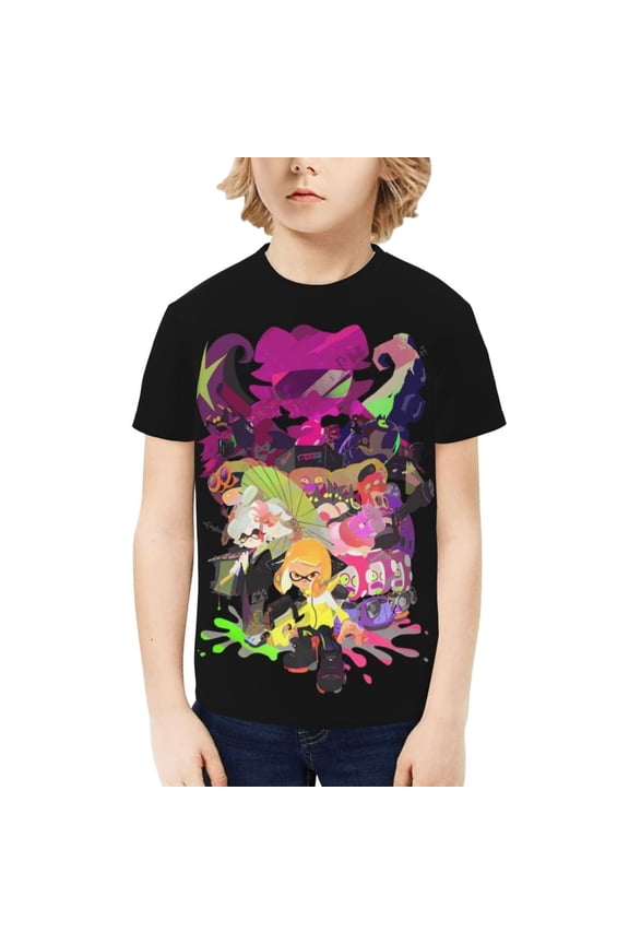 Splatoon 3 Kids T-Shirt 3d Printed Graphic T-Shirts Boys And Girls Short Sleeve Shirts For Youth Kids Medium