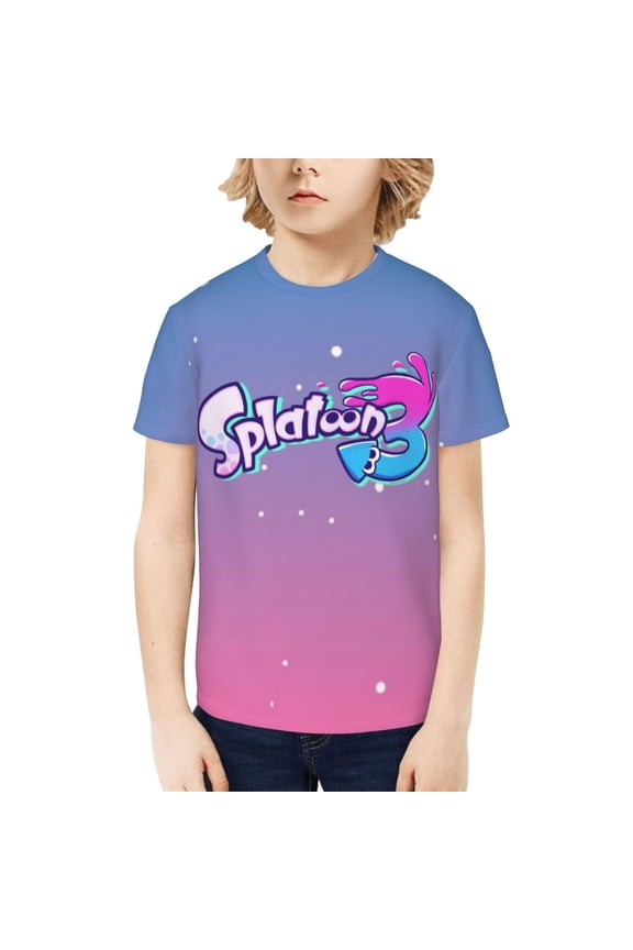 Splatoon 3 Kids T-Shirt 3d Printed Graphic T-Shirts Boys And Girls Short Sleeve Shirts For Youth Kids Medium