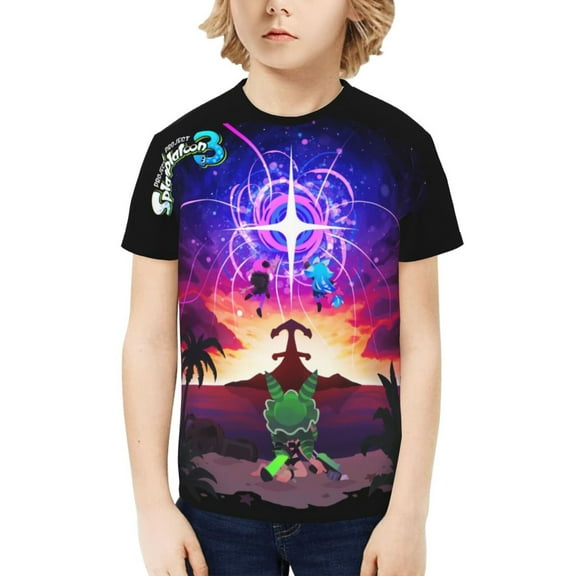 Splatoon 3 Kids T-Shirt 3d Printed Graphic T-Shirts Boys And Girls Short Sleeve Shirts For Youth Kids X-Small
