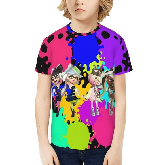 Splatoon 3 Kids T-Shirt 3d Printed Graphic T-Shirts Boys And Girls Short Sleeve Shirts For Youth Kids X-Small